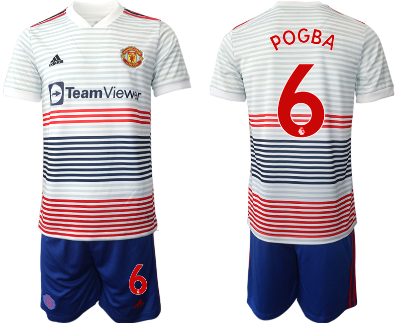 Men 2022-2023 Club Manchester United away white #6 Adidas Soccer Jersey->manchester united jersey->Soccer Club Jersey